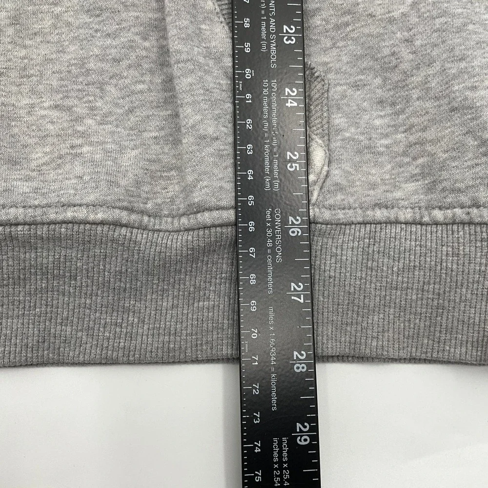 Thrashed Adidas Hoodie Gray Navy Blue Trefoil Logo Size M Sweatshirt Sporty
